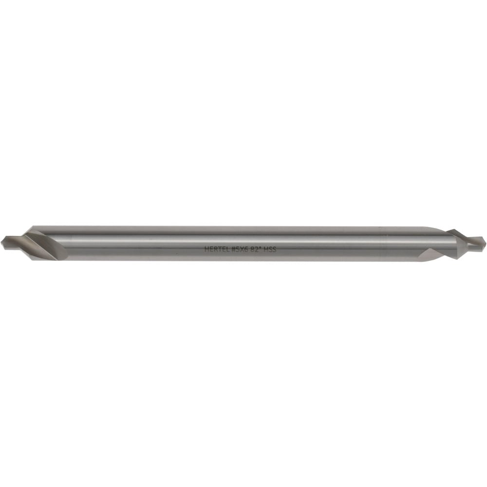 Combo Drill & Countersink: #5, 7/16" Body Dia, 1180, High Speed Steel