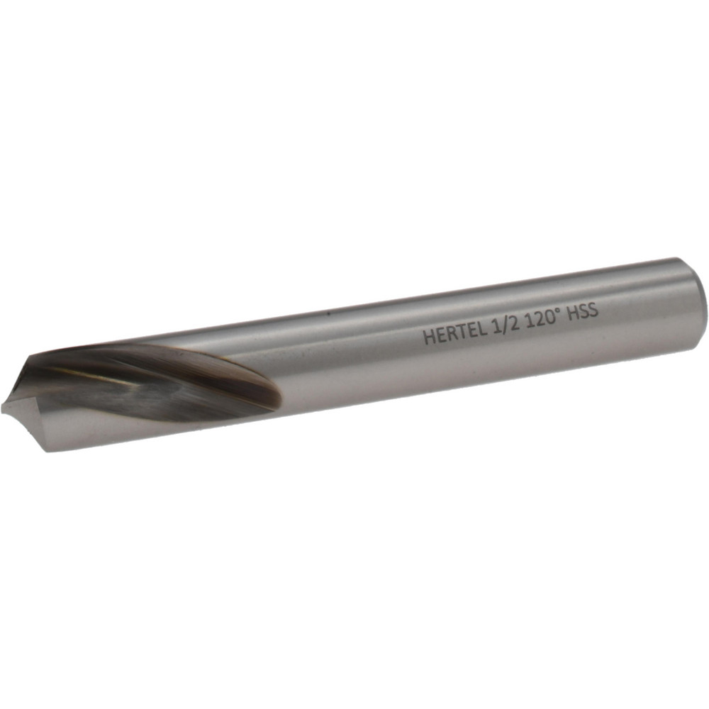 Spotting Drill: 1/2" Dia, 120 ° Point, 3-3/4" OAL, High Speed Steel