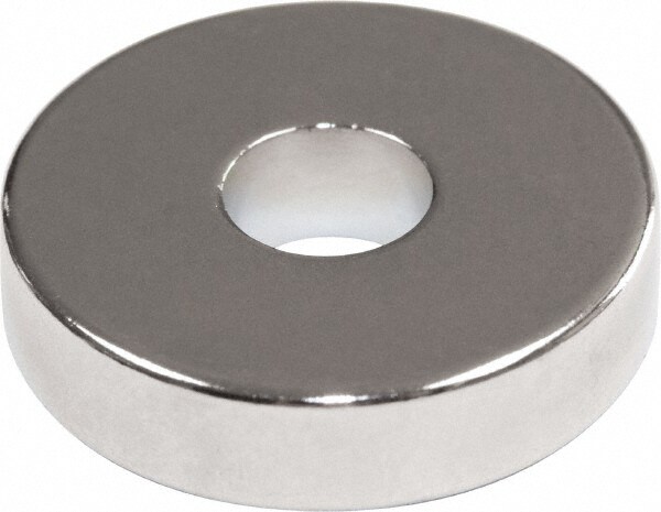 3/8" Diam, 0.1" Cup Height, 0.1" Overall Height, 4 Lb Average Pull Force, 4 Lb Max Pull Force, Neodymium Rare Earth Cup Magnet