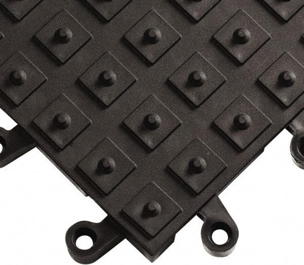 Wearwell 552.78x18x18BK Anti-Fatigue Modular Tile Mat: Dry Environment, 18" Length, 18" Wide, 7/8" Thick, Black 