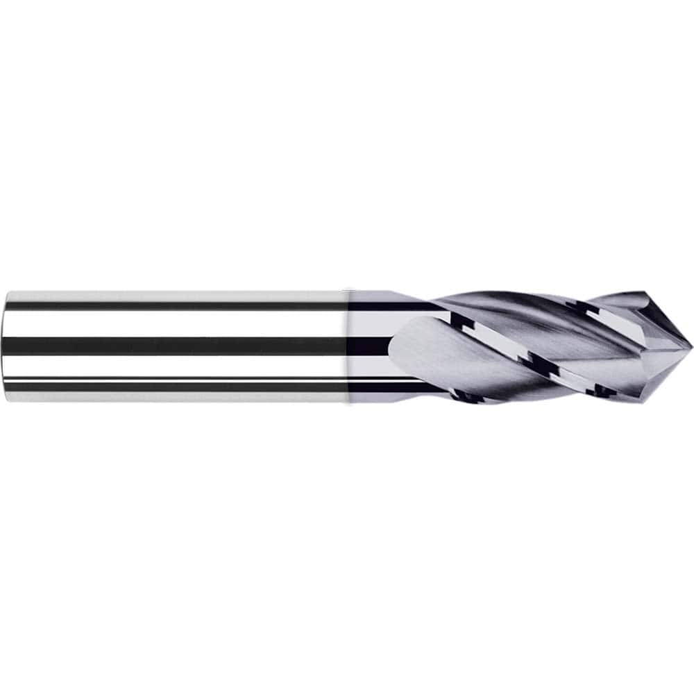 Harvey Tool 988124-C3 Drill Mill: 3/8" Dia, 7/8" LOC, 4 Flutes, 120 ° Point, Solid Carbide 