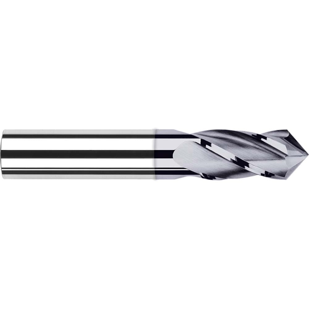 Harvey Tool 27416-C3 Drill Mill: 1/4" Dia, 3/4" LOC, 4 Flutes, 100 ° Point, Solid Carbide 