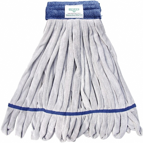 Wet Mop Loop: Clamp Jaw, Medium, Gray Mop, Microfiber