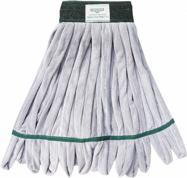 Wet Mop Loop: Clamp Jaw, Medium, Gray Mop, Microfiber