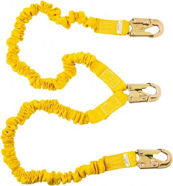 PRO-SAFE PS-SA-LN15 6 Long, 350 Lb Capacity, 2 Leg Locking Snap Hook Harness Shock Absorbing Lanyard Image