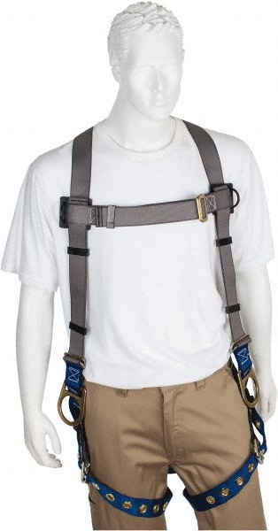 PRO-SAFE PS-HTB-21 Fall Protection Harnesses: 350 Lb, Back and Side D-Rings Style, Size X-Large, Polyester Image