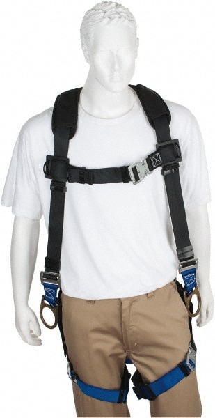 PRO-SAFE PS-HQC-31 Fall Protection Harnesses: 350 Lb, Padded Back and Side D-Rings Style, Size X-Large, Polyester Image