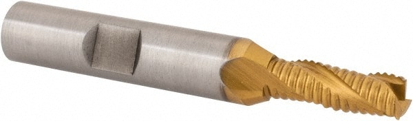 Hertel 62848494 Square End Mill: 1/4 Dia, 5/8 LOC, 3/8 Shank Dia, 2-7/16 OAL, 3 Flutes, Cobalt Image