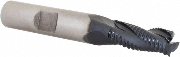 Hertel 62850789 Square End Mill: 5/16 Dia, 3/4 LOC, 3/8 Shank Dia, 2-1/2 OAL, 3 Flutes, Cobalt Image