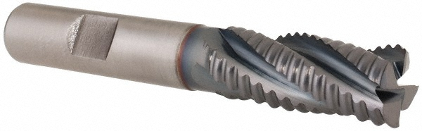 Hertel 62850888 Square End Mill: 9/16 Dia, 1-3/8 LOC, 1/2 Shank Dia, 3-3/8 OAL, 4 Flutes, Cobalt Image