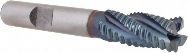 Hertel 62851050 Square End Mill: 7/16 Dia, 1 LOC, 3/8 Shank Dia, 2-11/16 OAL, 4 Flutes, Cobalt Image
