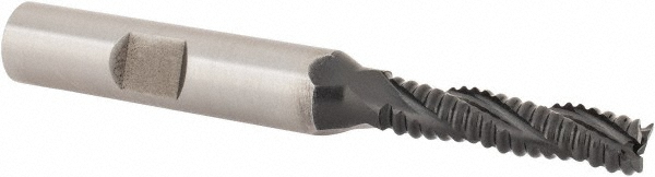 Hertel 62852637 Square End Mill: 1/4 Dia, 1-1/8 LOC, 3/8 Shank Dia, 2-15/16 OAL, 3 Flutes, Cobalt Image