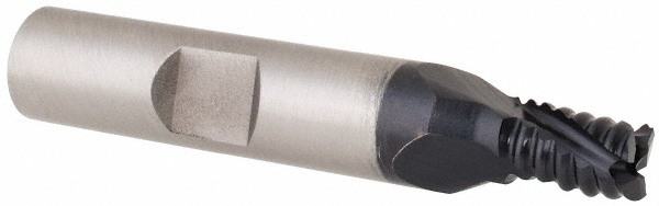 Hertel 62852678 Square End Mill: 1/4 Dia, 5/16 LOC, 3/8 Shank Dia, 2.125 OAL, 3 Flutes, Cobalt Image