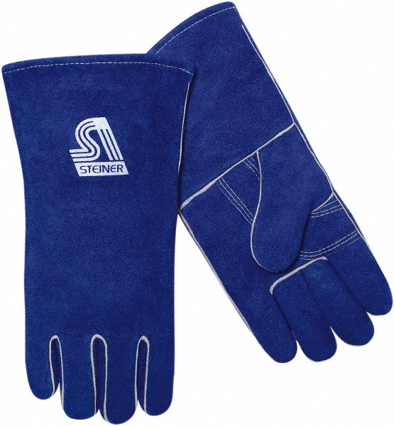 Welding Gloves: Size Large, Cowhide Leather, Stick Welding Application