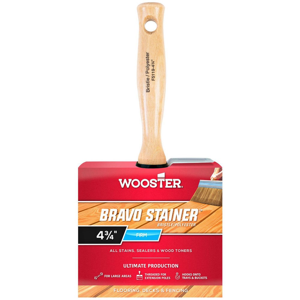 Wooster Brush F5119-4 3/4 Paint Brush: 4-3/4" Wide, Hog & Polyester, Natural & Synthetic Bristle 