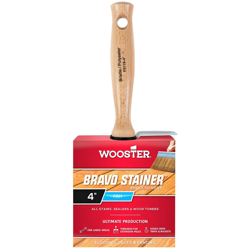 Wooster Brush F5119-4 Paint Brush: 4" Hog & Polyester, Natural & Synthetic Bristle 