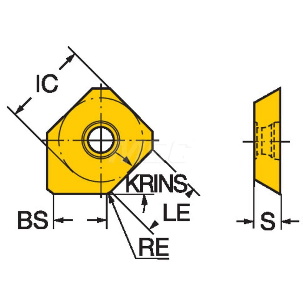 Sandvik Coromant - Milling Insert: R245-12 T3 E-W 1025 1025, Solid ...