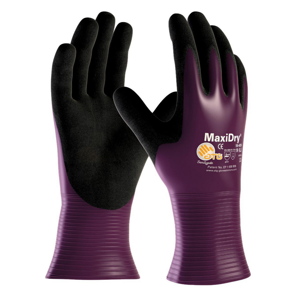 General Purpose Work Gloves: X-Large, Nitrile Coated, Polyethylene Blend