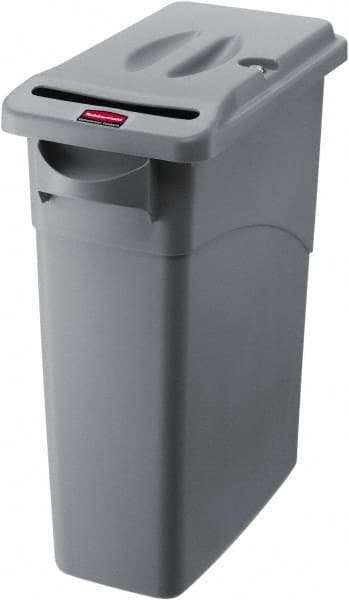 Rubbermaid FG9W2500LGRAY 15-7/8 Gal Rectangle Gray Confidential Document Container 