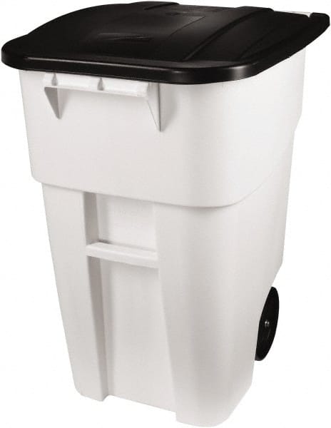 Rubbermaid 1829410 50 Gal Square White Trash Can 