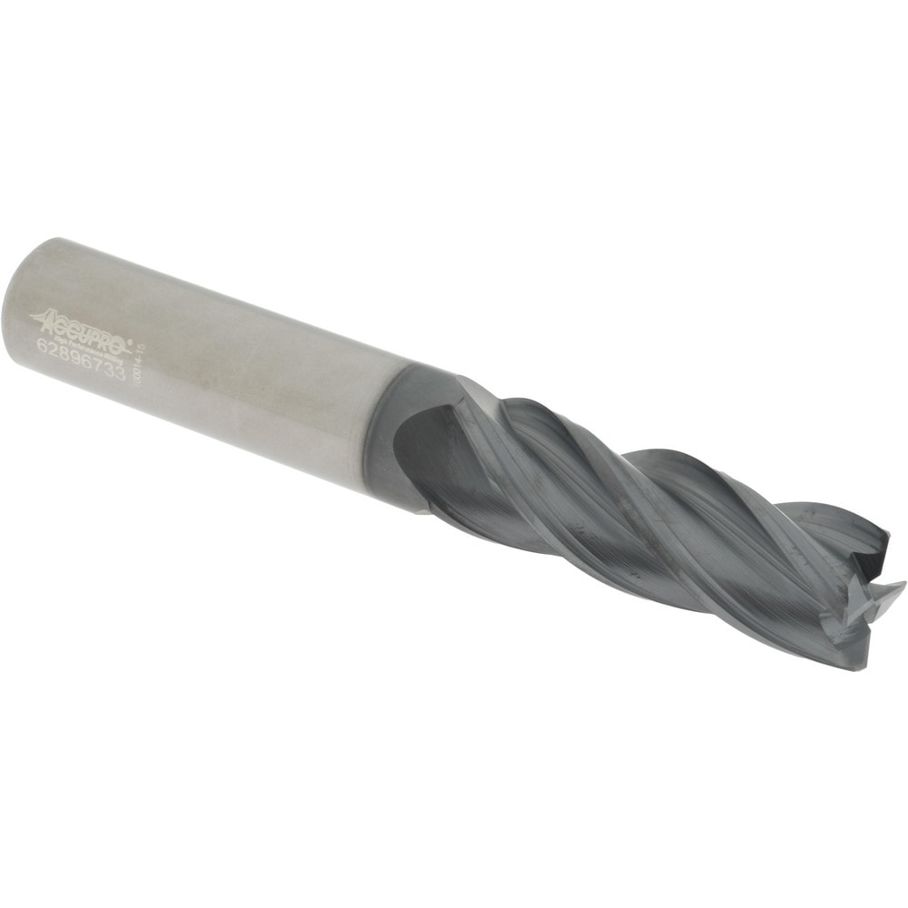 Accupro 446L7500C15 Corner Chamfer End Mill: 0.75" Dia, 2.25" LOC, 4 Flute, 0.02" Chamfer Width, Solid Carbide Image