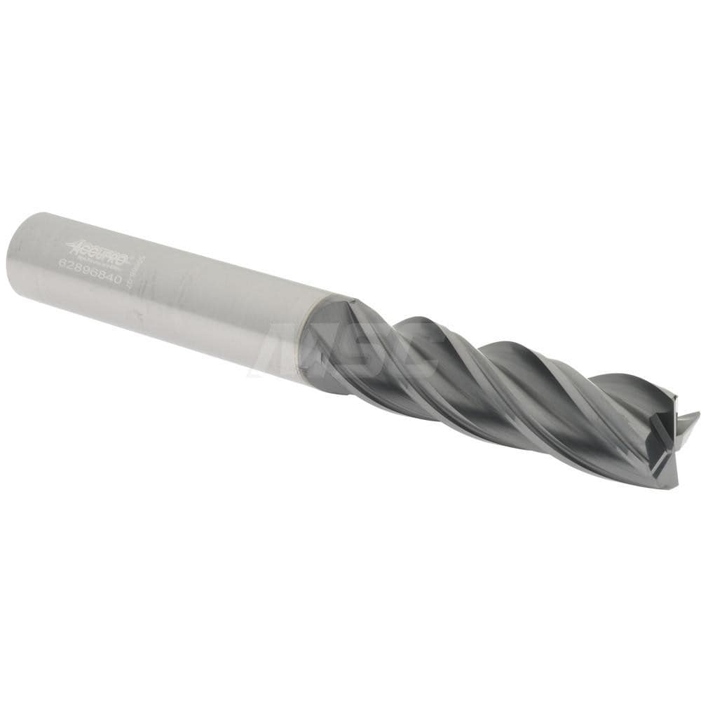 Accupro 446L6250C15 Corner Chamfer End Mill: 0.625" Dia, 2.25" LOC, 4 Flute, 0.015" Chamfer Width, Solid Carbide Image