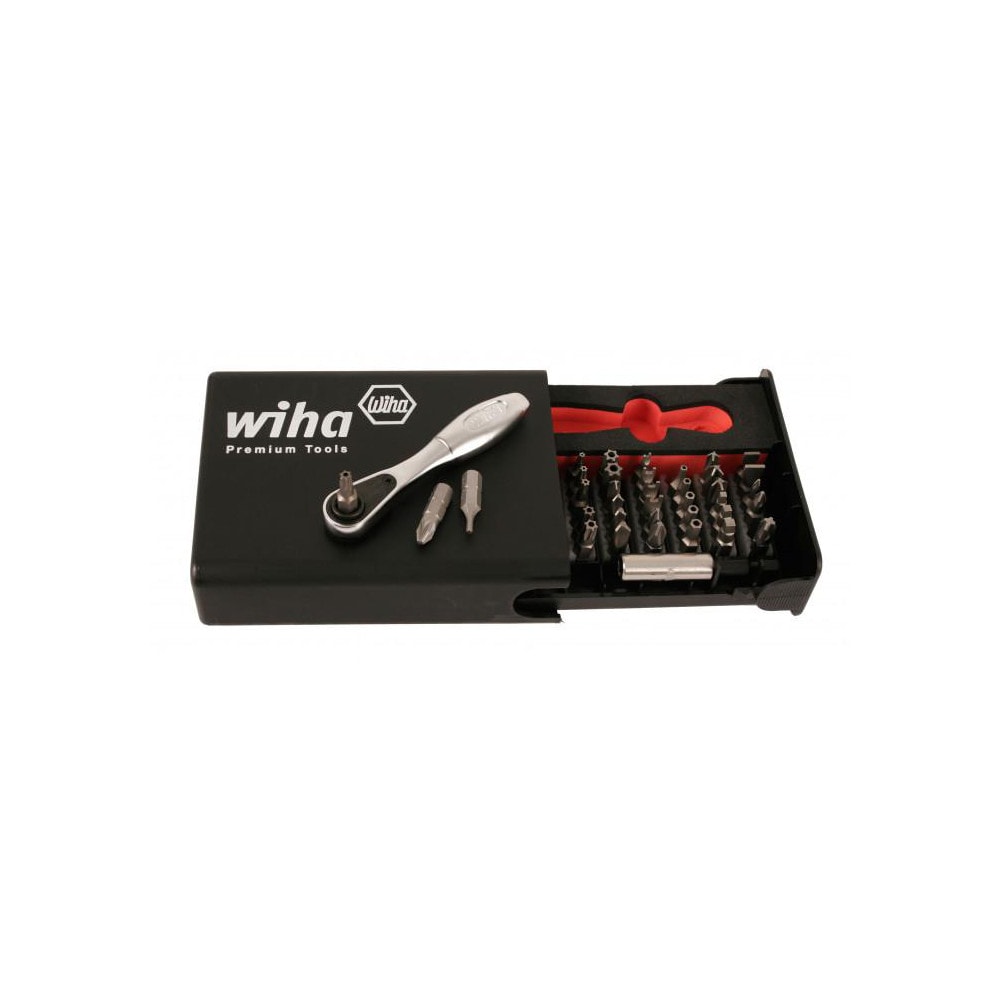 Wiha 71988 Screwdriver Insert Bit Set: 0.25" Drive, Phillips, Slotted, Spanner, Square & Torx Image