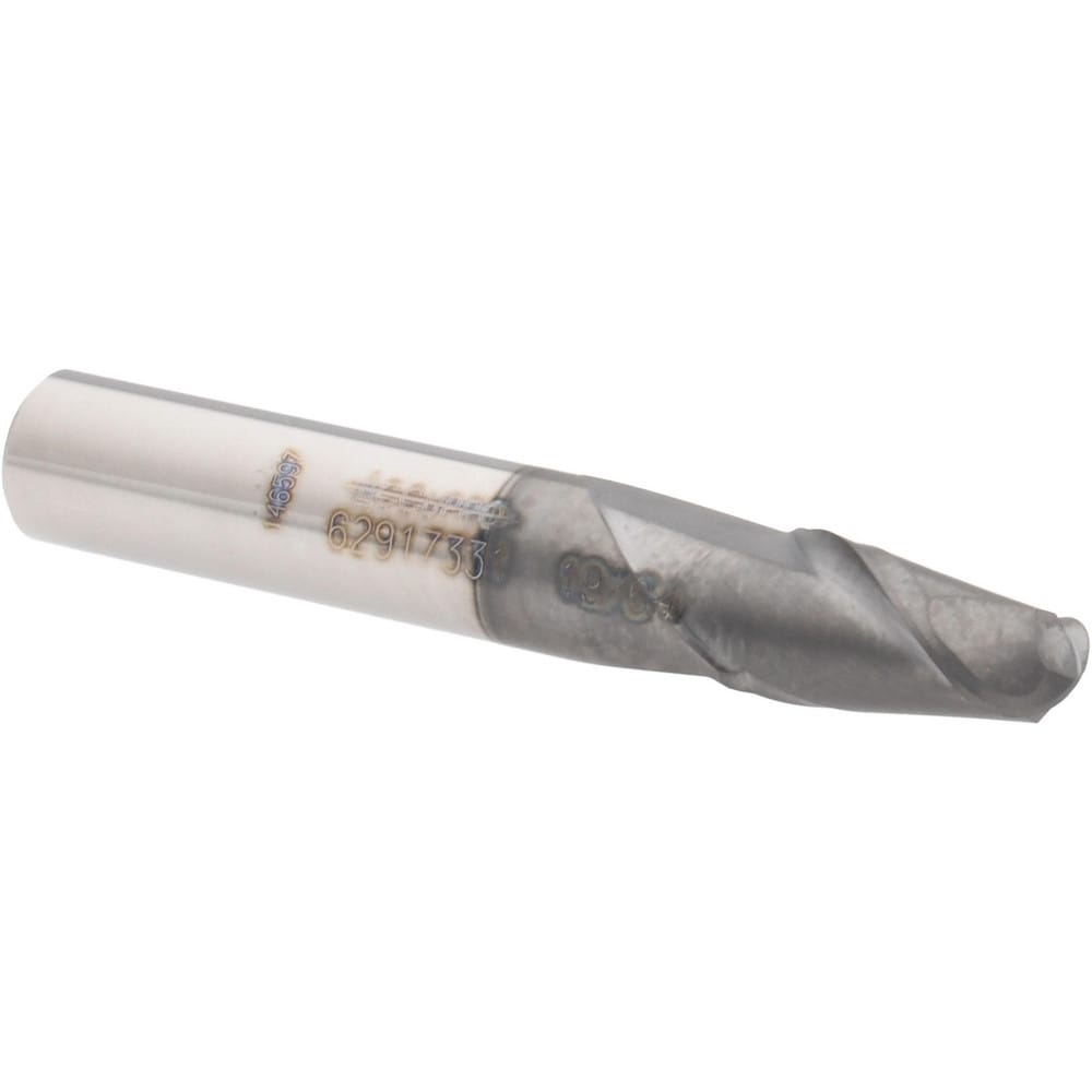 Accupro 12179123 Ball End Mill: 0.2969" Dia, 0.5" LOC, 2 Flute, Solid Carbide 