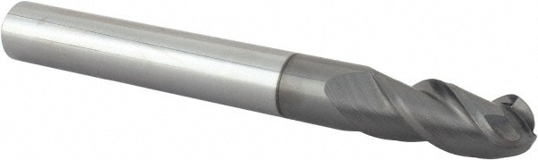 Accupro 12179205 Ball End Mill: 0.4375" Dia, 1" LOC, 3 Flute, Solid Carbide 