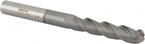 Accupro 12179198 Ball End Mill: 0.375" Dia, 1.75" LOC, 3 Flute, Solid Carbide 