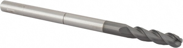 Accupro 12179210 Ball End Mill: 0.375" Dia, 1.5" LOC, 3 Flute, Solid Carbide 