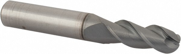 Accupro 12179171 Ball End Mill: 0.3437" Dia, 0.875" LOC, 3 Flute, Solid Carbide 