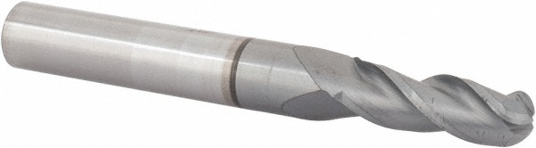 Accupro 12179167 Ball End Mill: 0.2656" Dia, 0.75" LOC, 3 Flute, Solid Carbide 
