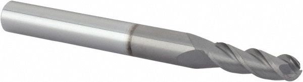 Accupro 12179163 Ball End Mill: 0.2031" Dia, 0.625" LOC, 3 Flute, Solid Carbide 