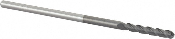 Accupro 12179201 Ball End Mill: 0.125" Dia, 0.75" LOC, 3 Flute, Solid Carbide 