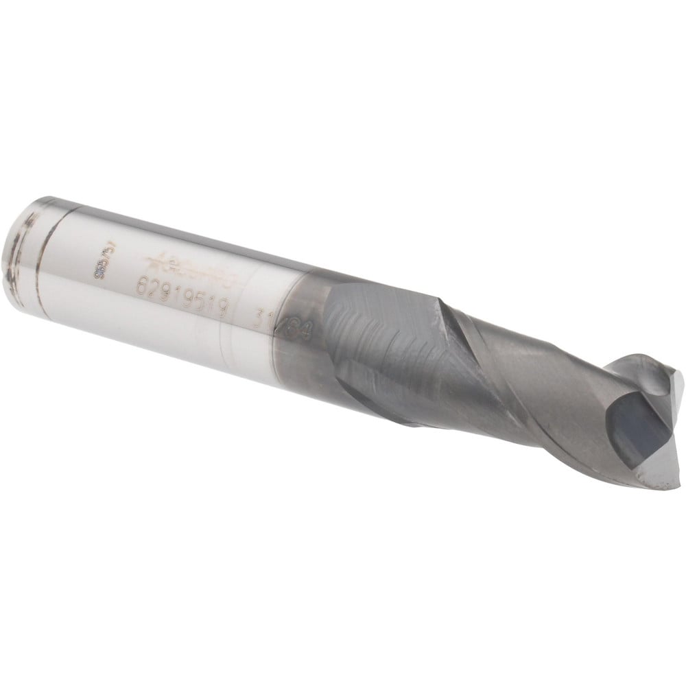 Accupro 12178764 Square End Mill: 31/64 Dia, 1 LOC, 1/2 Shank Dia, 3 OAL, 2 Flutes, Solid Carbide 