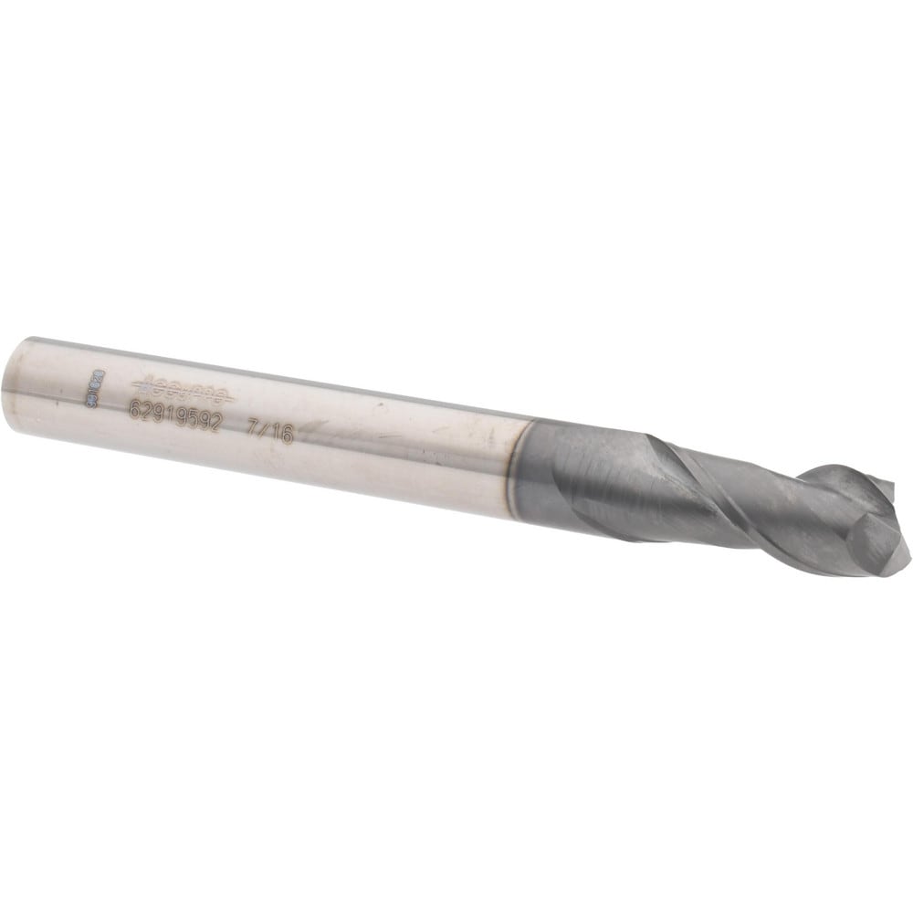 Accupro 12178853 Square End Mill: 7/16 Dia, 1 LOC, 7/16 Shank Dia, 4 OAL, 2 Flutes, Solid Carbide 