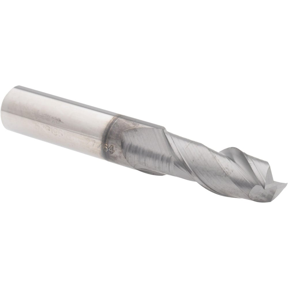 Accupro 12178761 Square End Mill: 27/64 Dia, 1 LOC, 7/16 Shank Dia, 2-3/4 OAL, 2 Flutes, Solid Carbide 