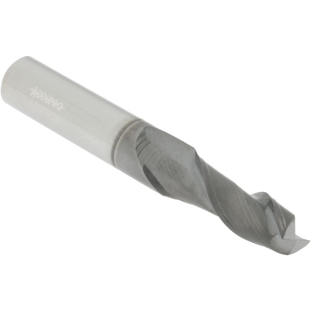 Accupro 12178756 Square End Mill: 21/64 Dia, 7/8 LOC, 3/8 Shank Dia, 2-1/2 OAL, 2 Flutes, Solid Carbide 