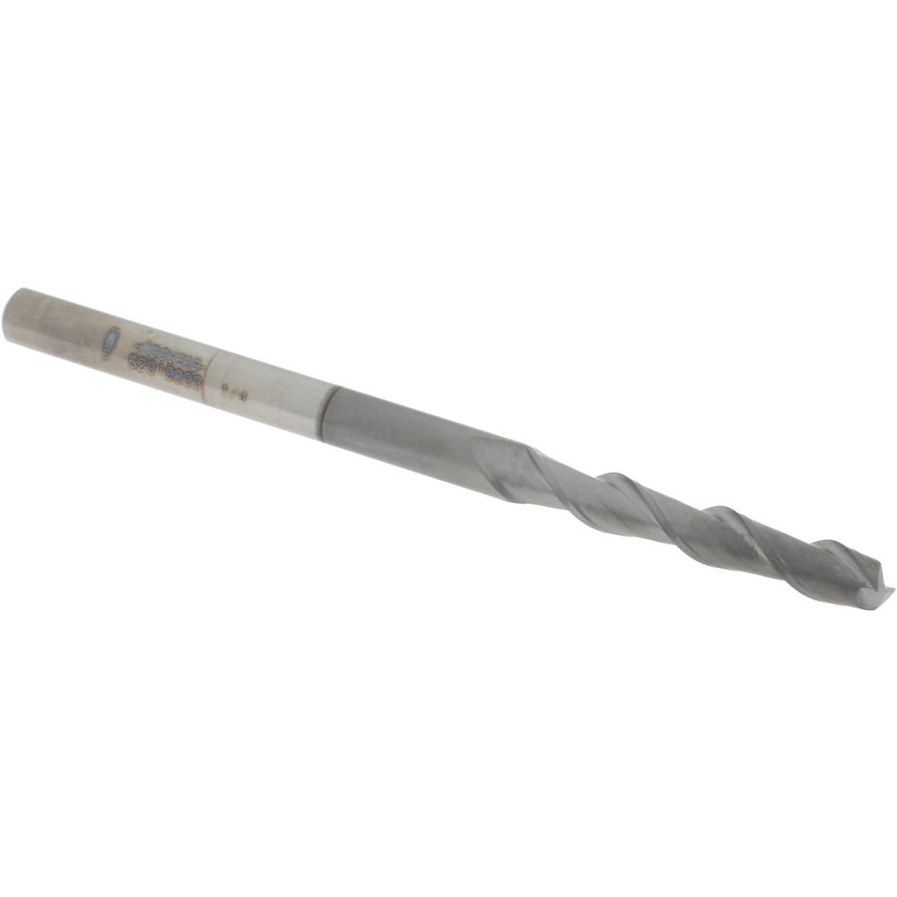 Accupro 12178829 Square End Mill: 1/4 Dia, 1-1/2 LOC, 1/4 Shank Dia, 4 OAL, 2 Flutes, Solid Carbide 