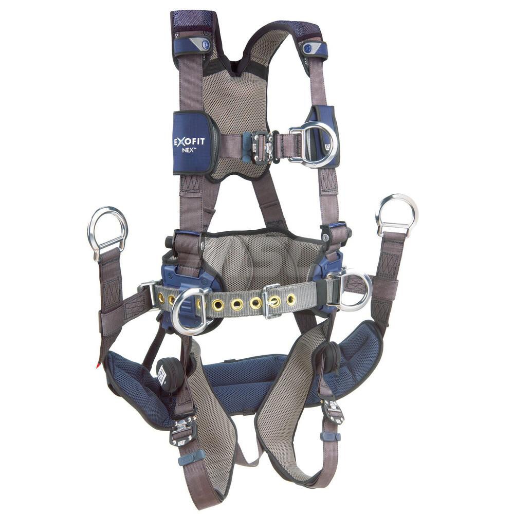 Fall Protection Harnesses: 420 Lb, Tower Climbers Style, Size Small, For Climbing, Polyester, Back Front & Side