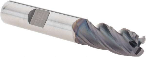 SGS 36738 Corner Radius End Mill: 3/8" Dia, 7/8" LOC, 0.06" Radius, 4 Flutes, Solid Carbide Image