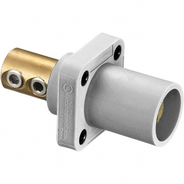 Single Pole Plugs & Connectors; Connector Type: Male ; End Style: Male ; Termination Method: Threaded Stud ; Amperage: 400 ; Voltage: 250 VDC/600 VAC ; Maximum Compatible Wire Size (AWG): 4