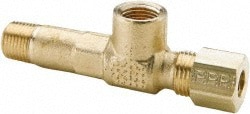 Parker 168C-4-2 Compression Tube Gage Tee: 1/8-27" Thread Image