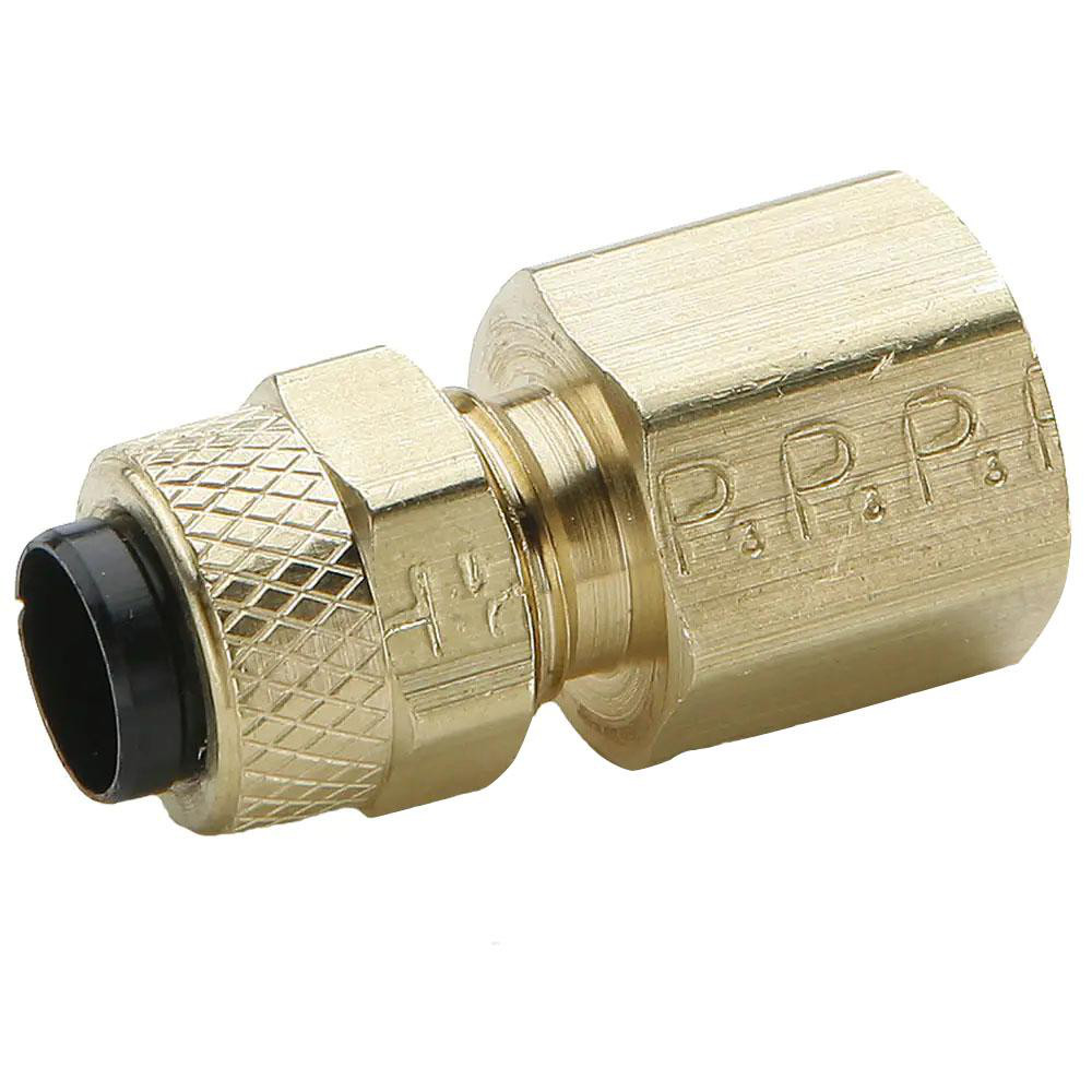 Compression Tube Connector: 1/4-18" Thread, Compression x FNPT