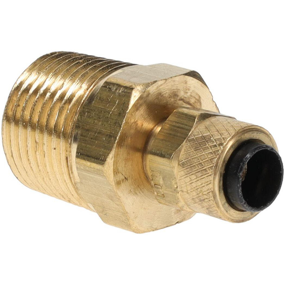 Compression Tube Connector: 3/8-18" Thread, Compression x MNPT