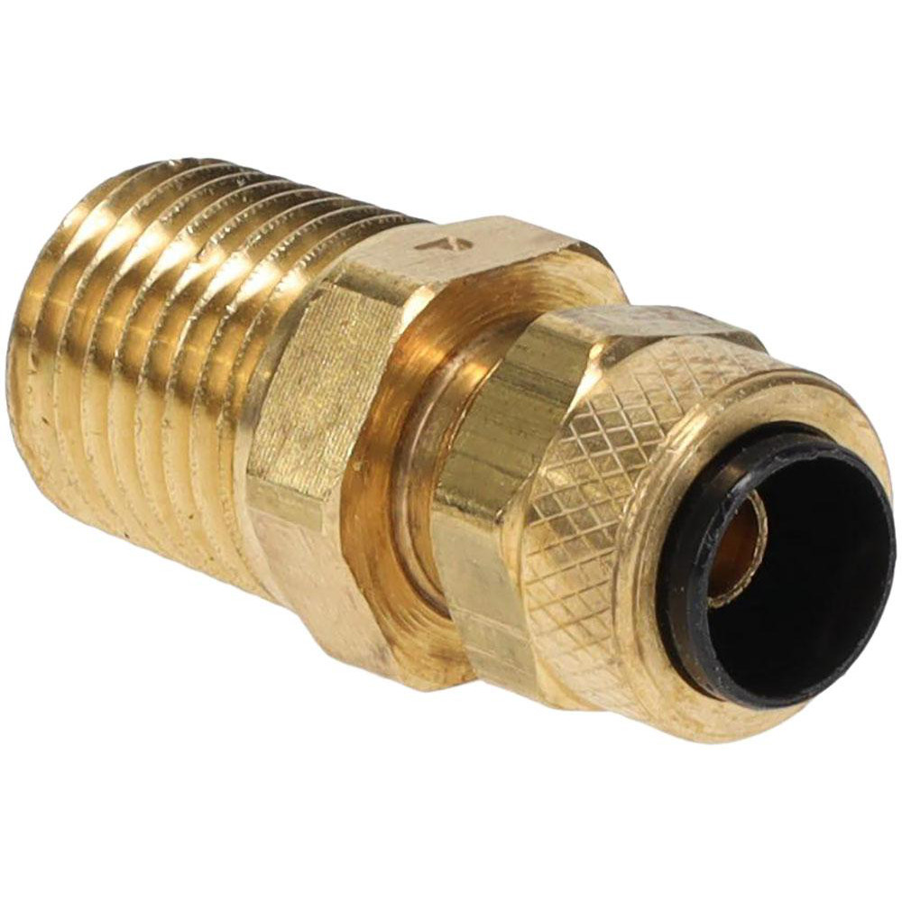 Compression Tube Connector: 1/4-18" Thread, Compression x MNPT