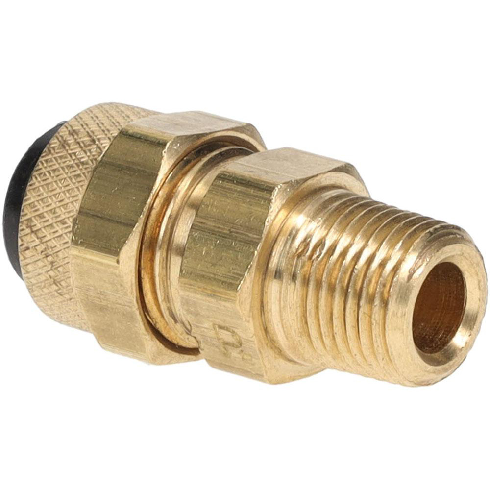 Compression Tube Connector: 1/8-27" Thread, Compression x MNPT