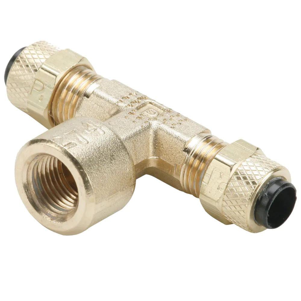 Parker 177P-4-4 Compression Tube Female Branch Tee: 1/4-18" Thread, Compression x Compression x FNPT Image