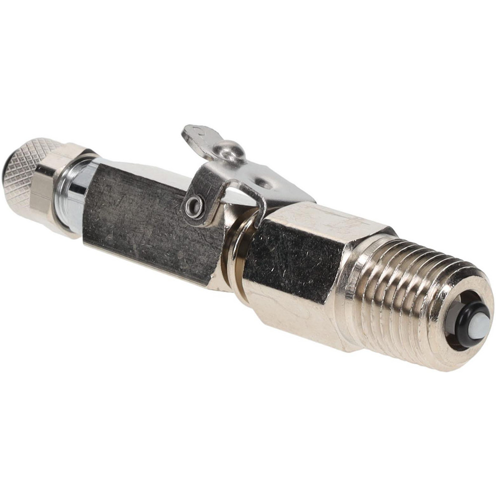 Compression Tube Double End Shutoff Pipe: 1/4-18" Thread, Tube to Pipe